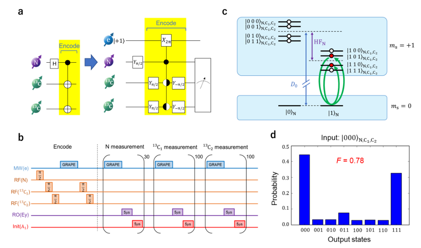 科学家实现金刚石量子存储器的量子纠错