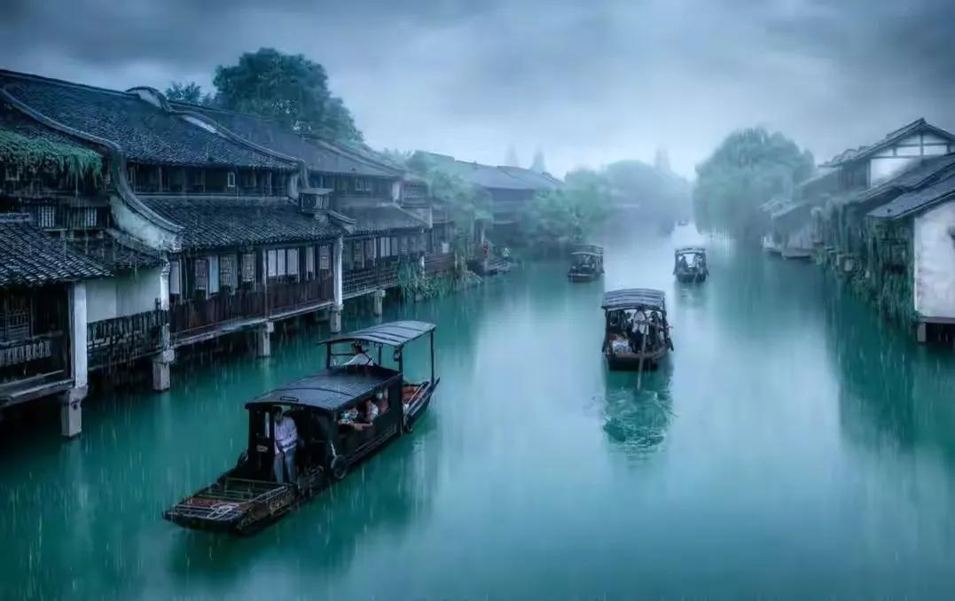 江南烟雨凄美图片