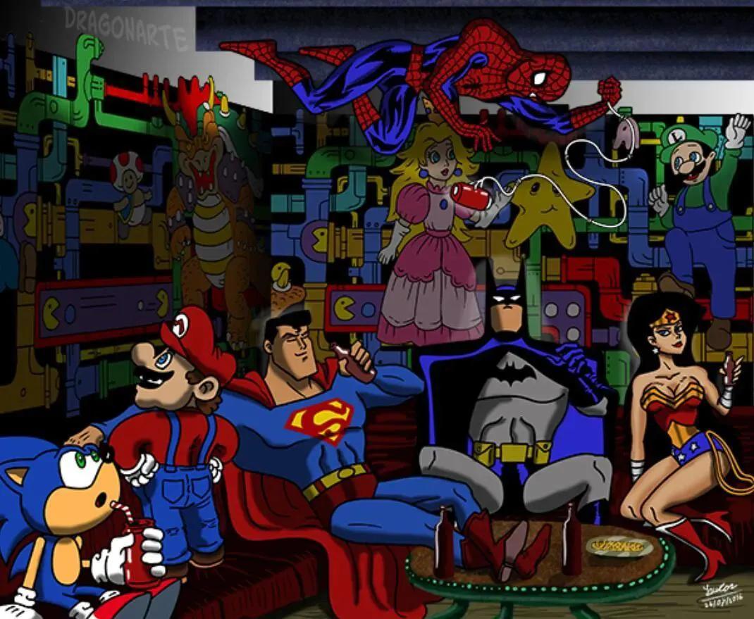 漫威DC搞笑漫画，蝙蝠侠和超人比赛射飞镖，闪电侠：你们礼貌吗？