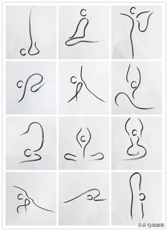 超全300个瑜伽小人体式图 简单易学的体式绘法，瑜伽老师排课必备