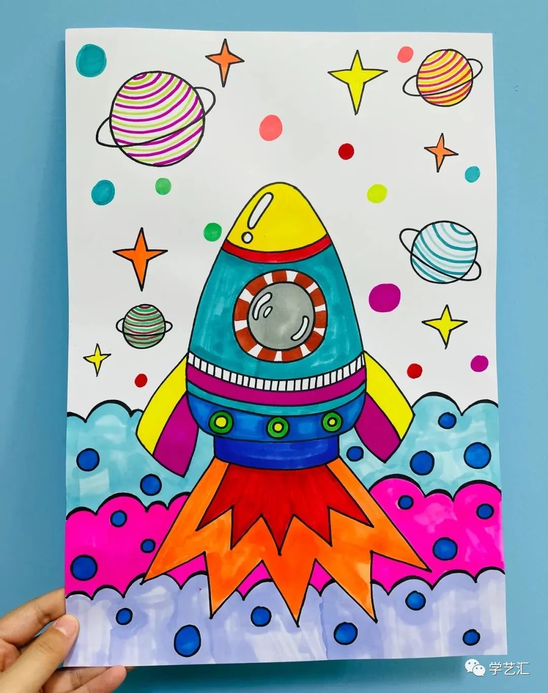 儿童画创作必备素材——42张儿童画，配色漂亮，造型简单