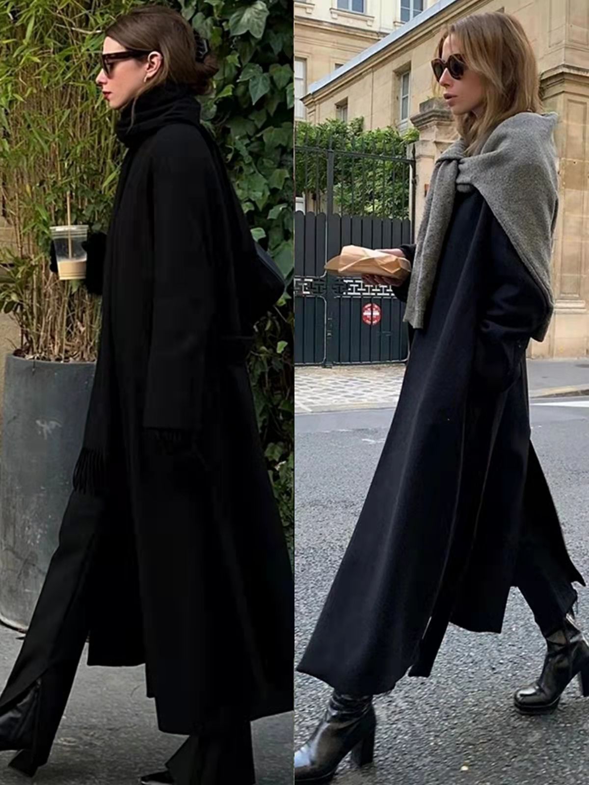 “黑色大衣”还是巴黎美人更会穿，简约不简单，这些细节让你更美