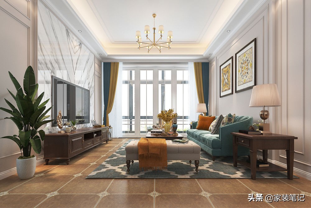 长沙夫妻三层别墅，选择装修简单的美式风格，家里面充满了温馨感
