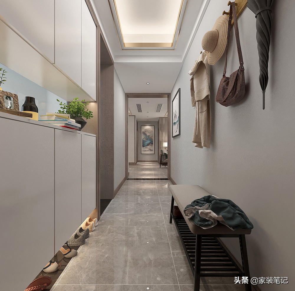 130㎡的四居室，装修现代中式，全屋时尚、前卫又有意境，很喜欢