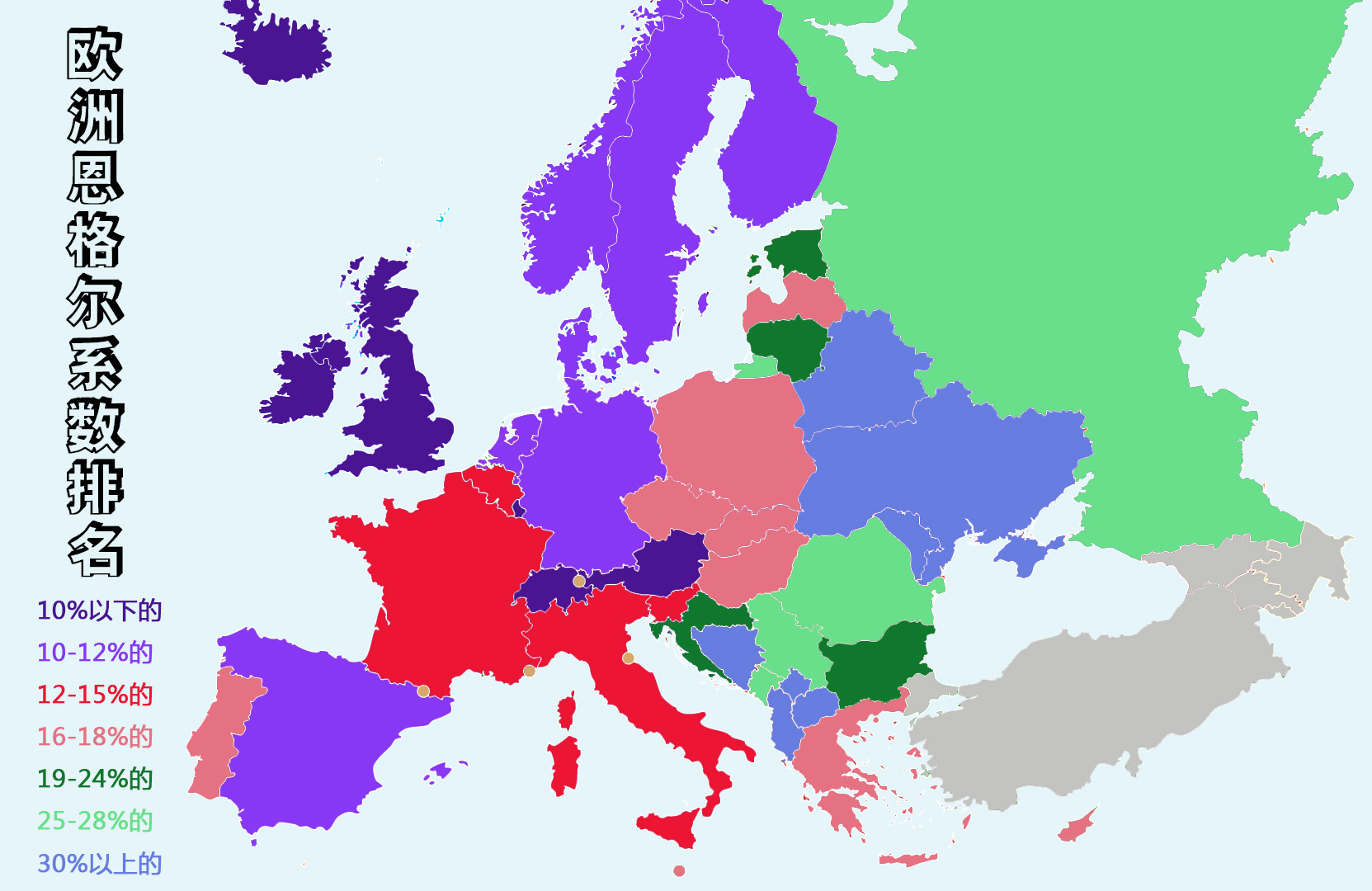 欧洲国家人口数量排名详解，欧洲国家各类排名详解？