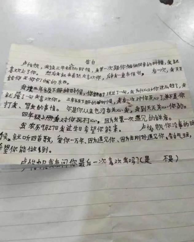 小学生写的8封情书，内容简单很直接，大学生都没有这个水平