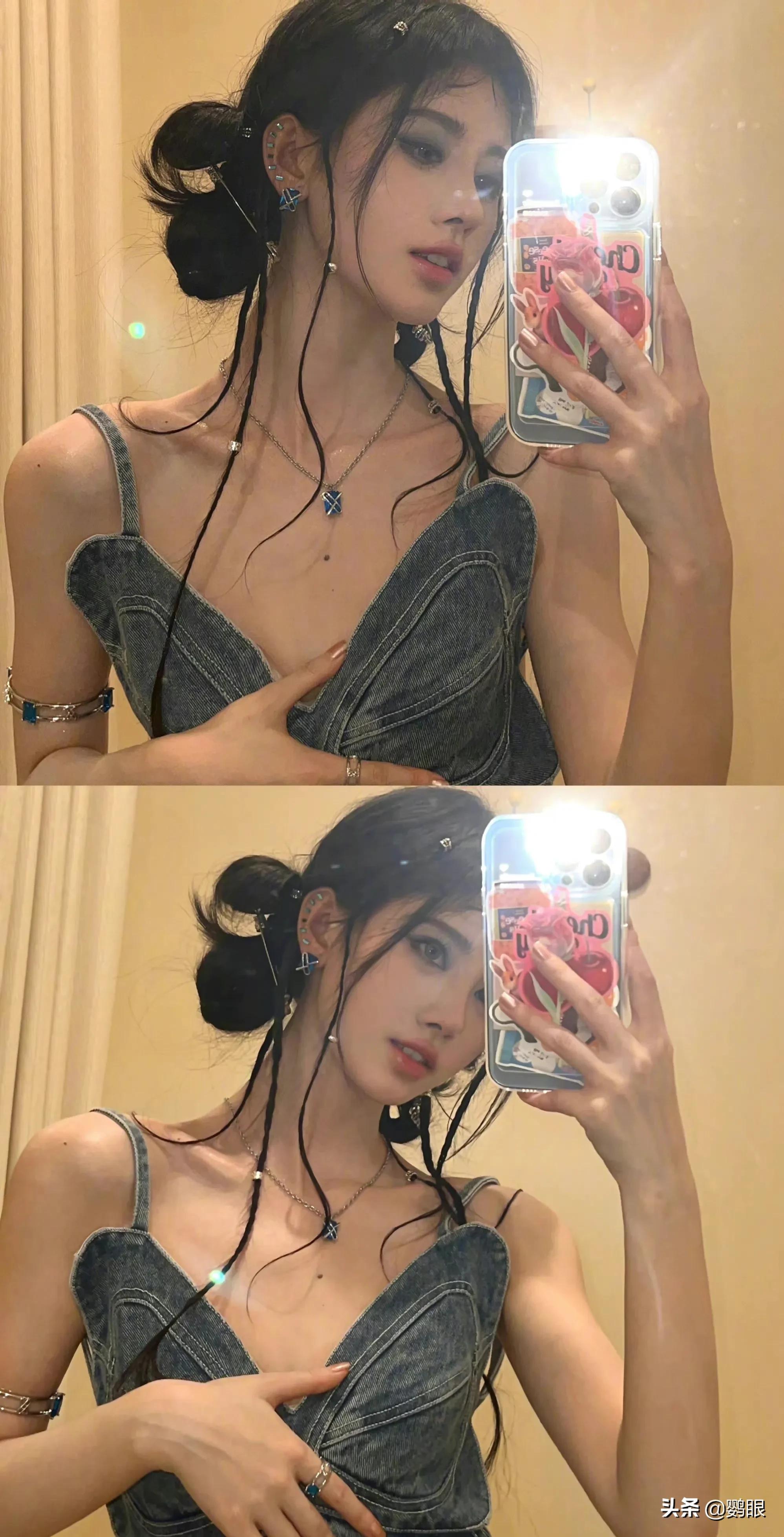 鞠婧祎烟熏妆，另有一番感觉