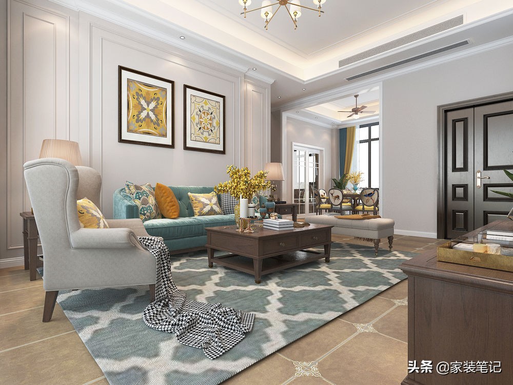 长沙夫妻三层别墅，选择装修简单的美式风格，家里面充满了温馨感