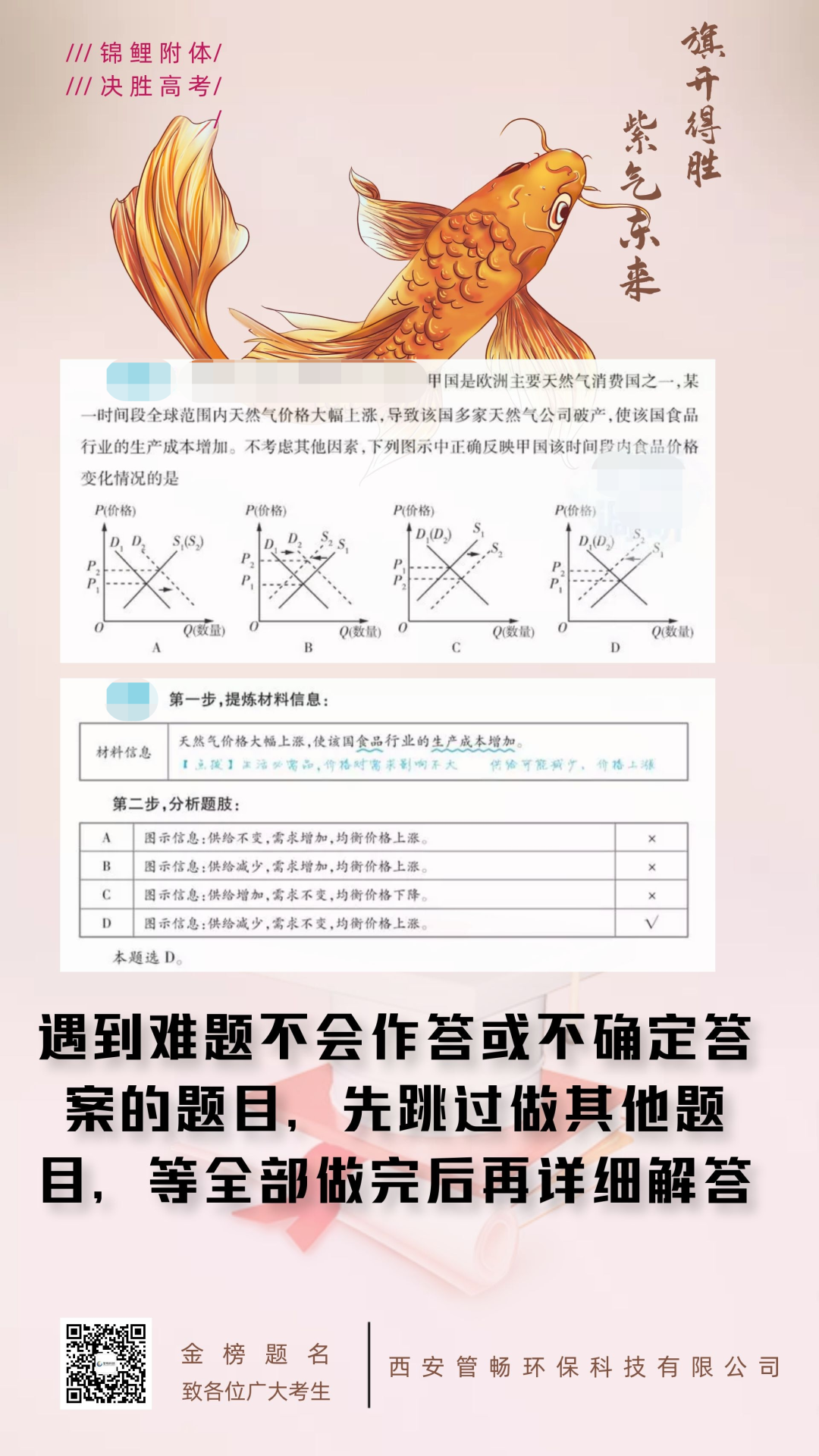 管暢科技高考版錦鯉海報(bào)來啦，預(yù)祝莘莘學(xué)子鯉躍龍門，金榜題名