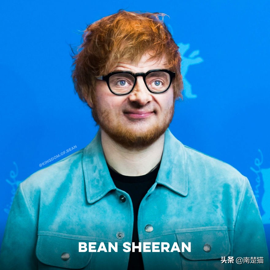 把憨豆先生的脸放在20个名人身上