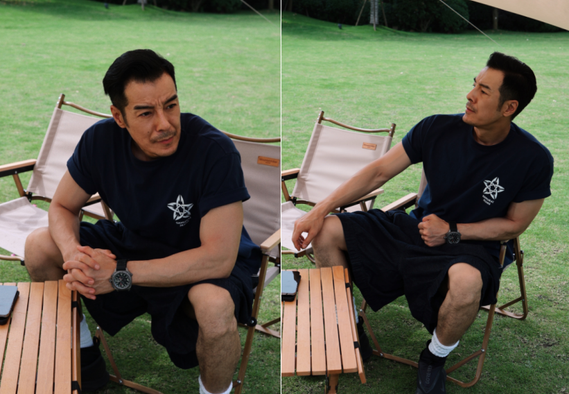 “许大茂”海一天晒全家福，手臂壮实太抢镜，娇妻穿吊带裙炫细腿