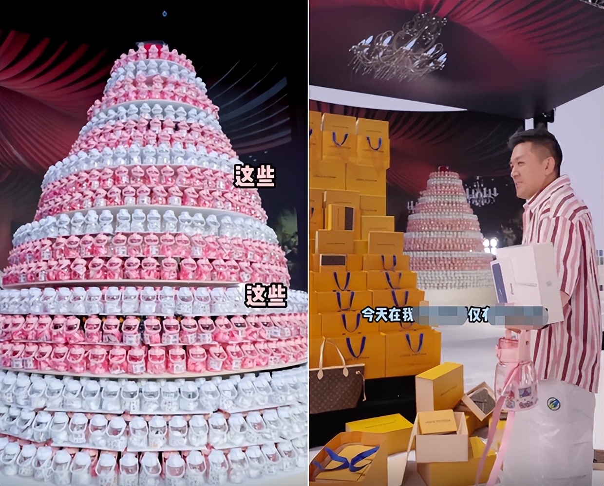 黄圣依和老公直播带货！屋子里堆一地奢侈品，百万个水杯堆成小山