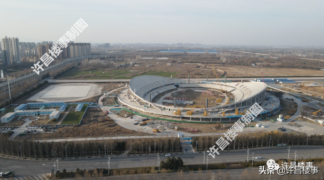 中原科技学院、体育中心、建安综保区、区二高航拍（2022.02）