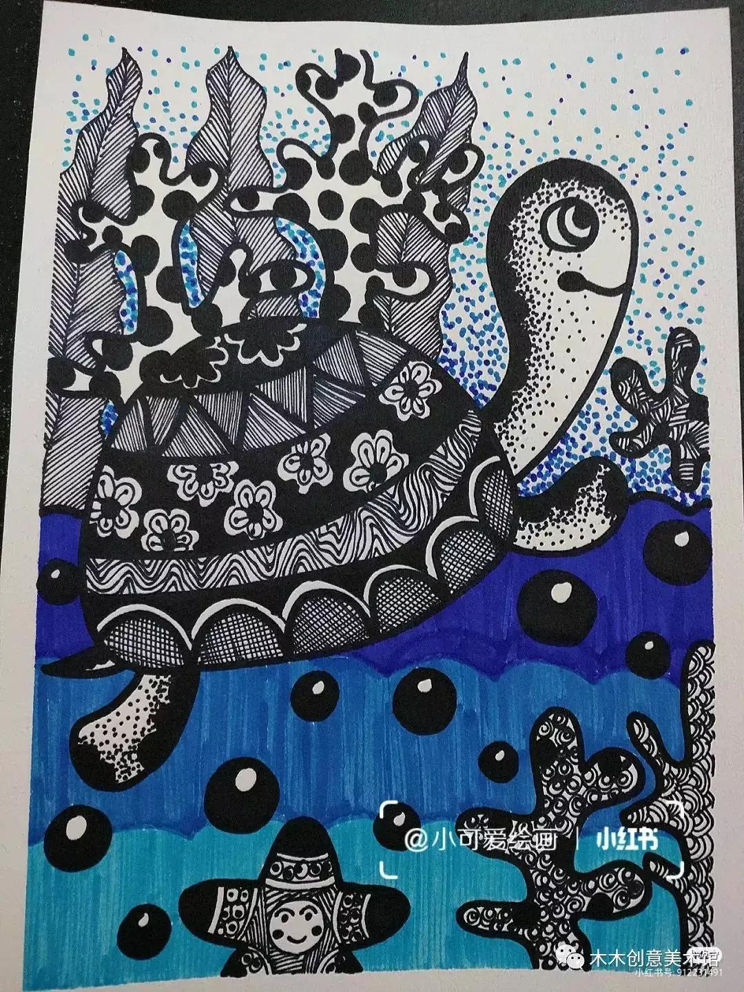 30张儿童画创意作品,超美的装饰线描绘画重磅来袭,推荐收藏学习