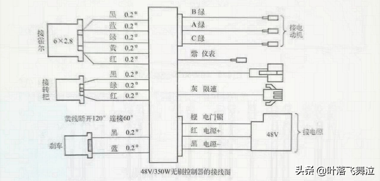 36v是多少瓦(电动车控制器电路接线图及数据参数) 