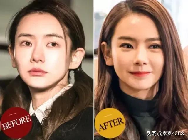 女明星妆前妆后的变化，效果立竿见影