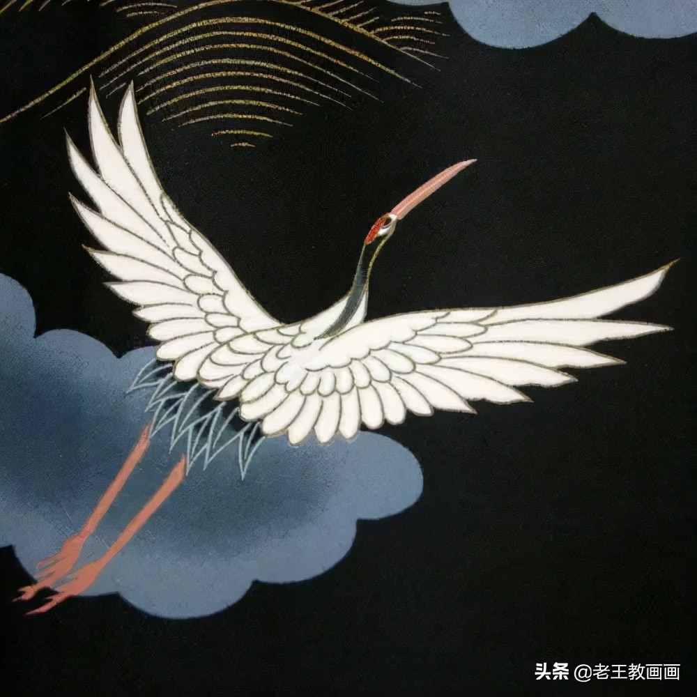 传统仙鹤纹样,仙鹤素材资料