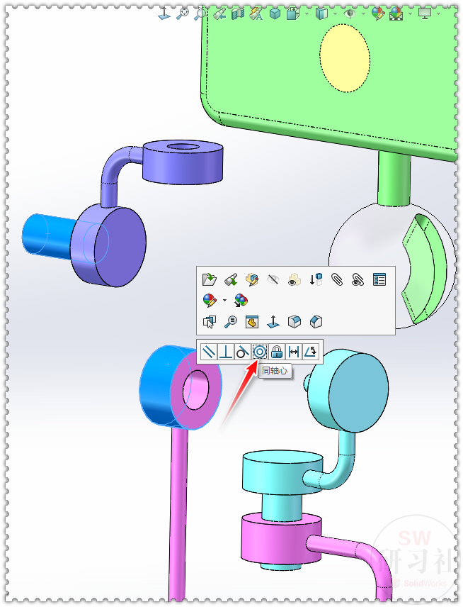 SolidWorks机器人俯仰机构，装配与运动过程