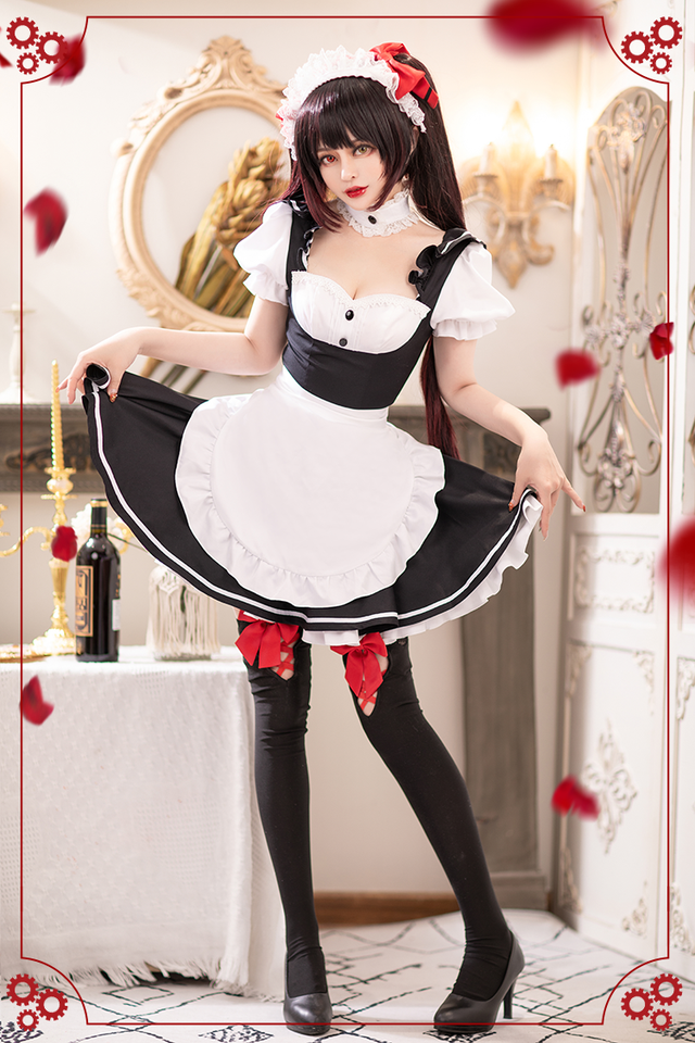 约会大作战:时崎狂三cos成片绝美,女仆装超吸睛,美女颜值也高