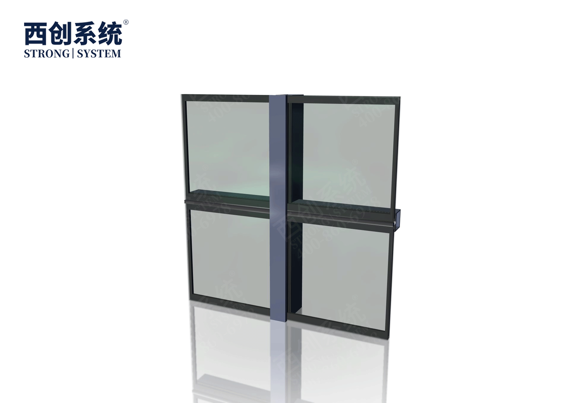 专利产品 | 上海嘉定项目铣卡槽精制钢玻璃幕墙系统 - 西创系统(图9)