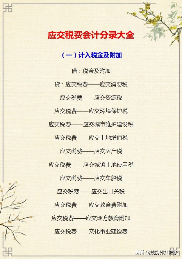 月薪2万的会计王姐，熬夜总结了21页应交税费会计分录大全，实用