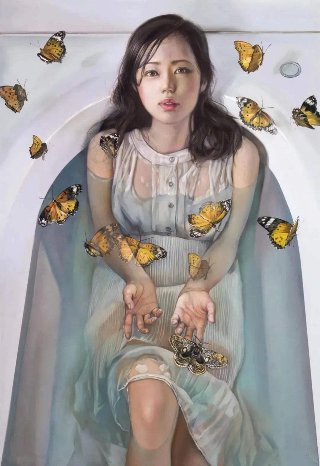 大野真本笔下的少女，含情脉脉，与你温情对视
