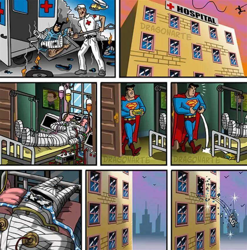 漫威DC搞笑漫画，蝙蝠侠和超人比赛射飞镖，闪电侠：你们礼貌吗？