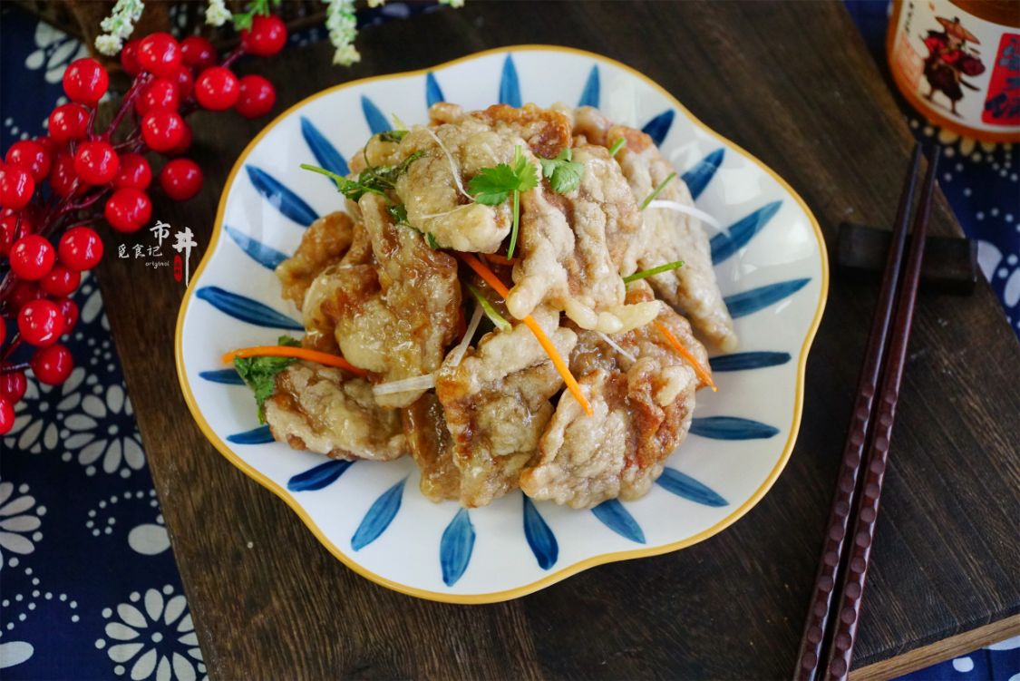 東北大哥指點的鍋包肉，外酥里嫩，果然味道不錯，孩子吃上癮了