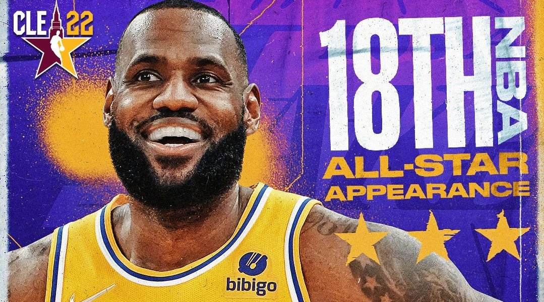 2022nba全明星赛(2022年NBA全明星：詹姆斯票数破900万，库里766万)