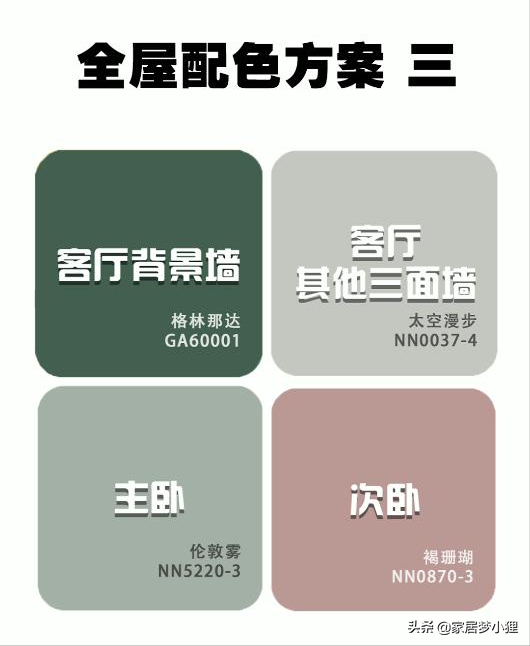 “保姆级”乳胶漆全屋配色，开年装修看完不踩雷