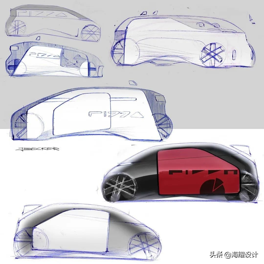 酷爱飞行器设计：捷豹外饰设计师Jannik Becker sketch分享