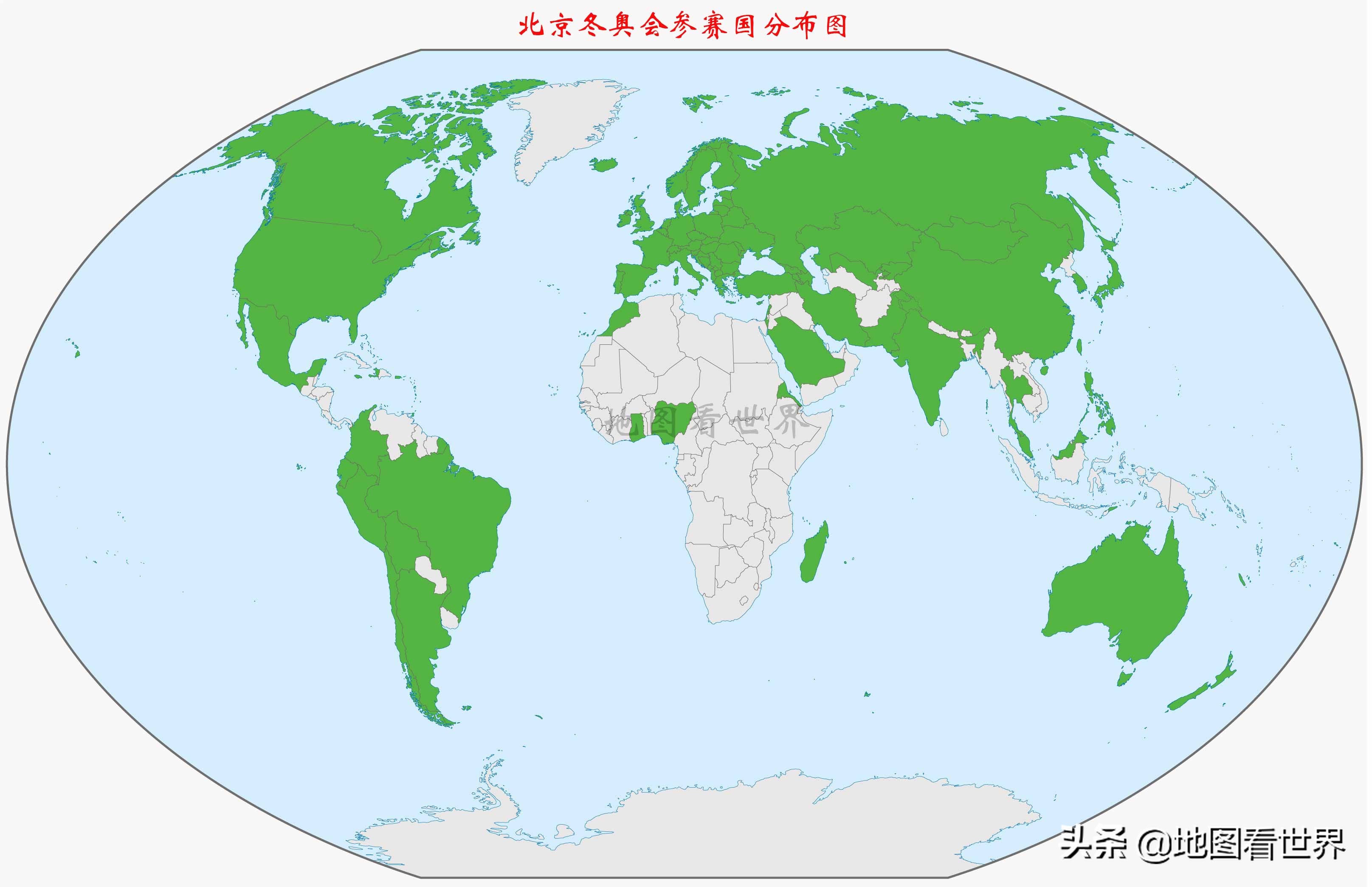 奥运会欧洲有哪些国家参加(北京冬奥会参赛国地图——欧美多强，亚洲三国鼎立，非洲陪跑)