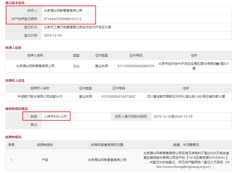 酒仙网动产抵押或遗漏，购销数据打架且客户注销仍交易 公司 第7张