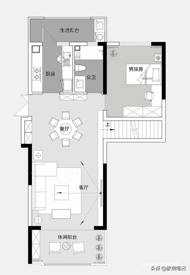 135㎡loft公寓楼，选择装修现代轻奢风，空间规划合理，还有品位