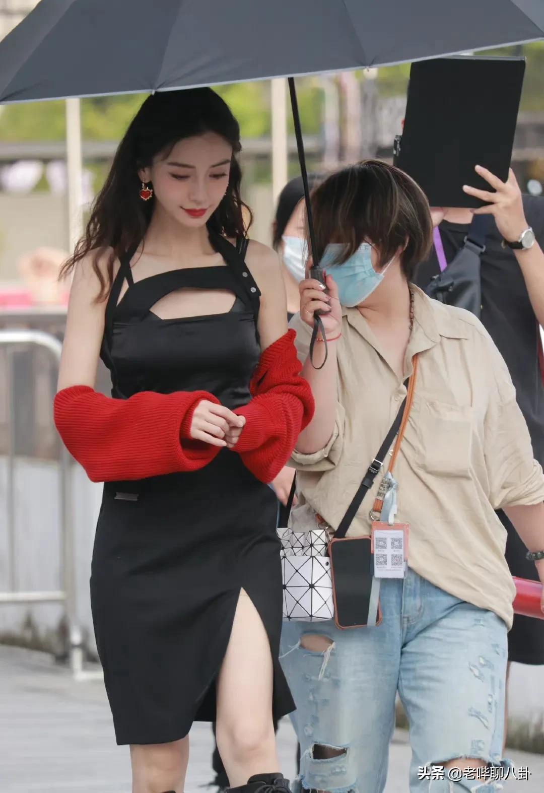 杨颖Angelababy红与黑造型，生图比精修还好看，美图分享