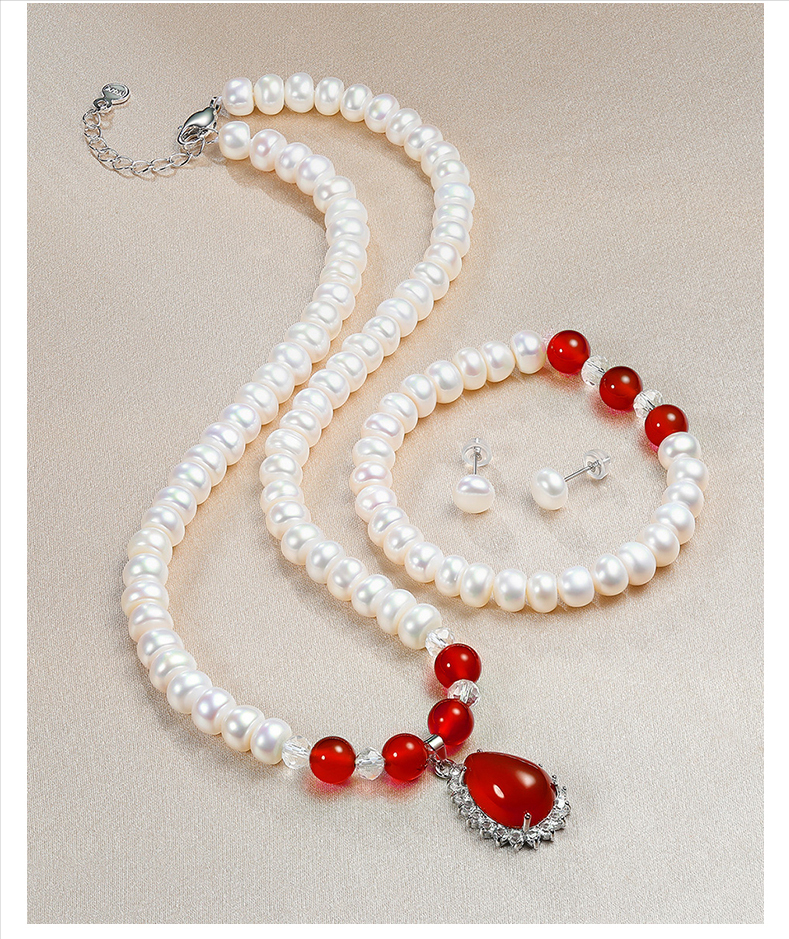 第五款:红水晶珍珠项链