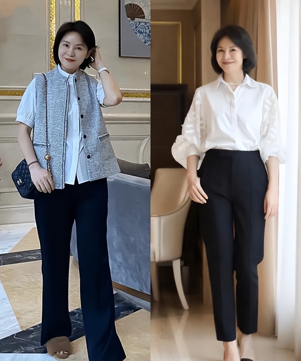 秋天穿外套流行“及腰不过胯”，显高又舒适，五六十岁女人穿很美