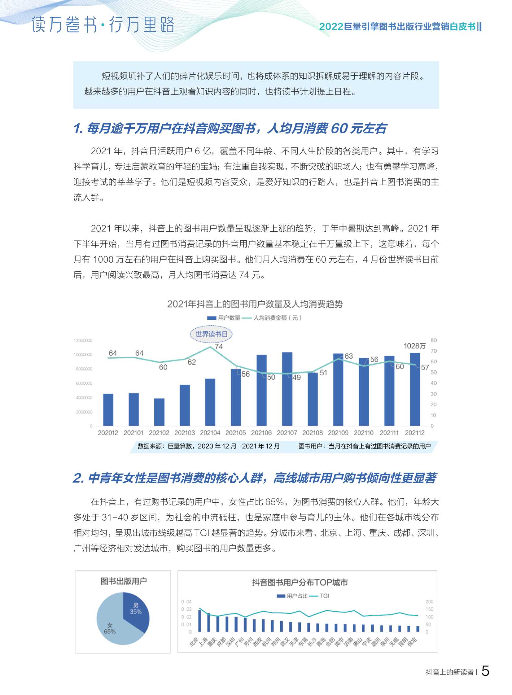 2022图书出版行业营销白皮书；读万卷书，行万里路（巨量引擎）