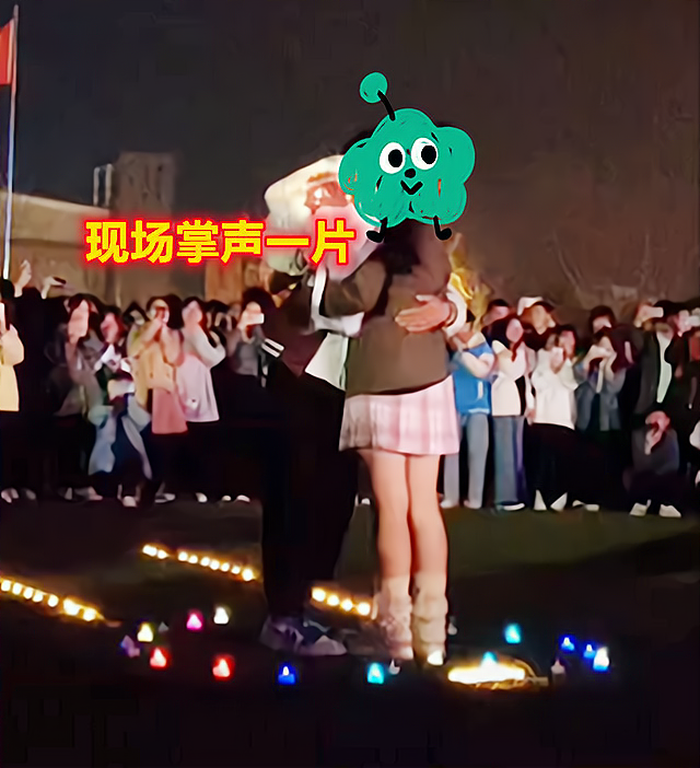 河南高校操场表白，女生含泪“索吻”，男生却被扒不“干净”
