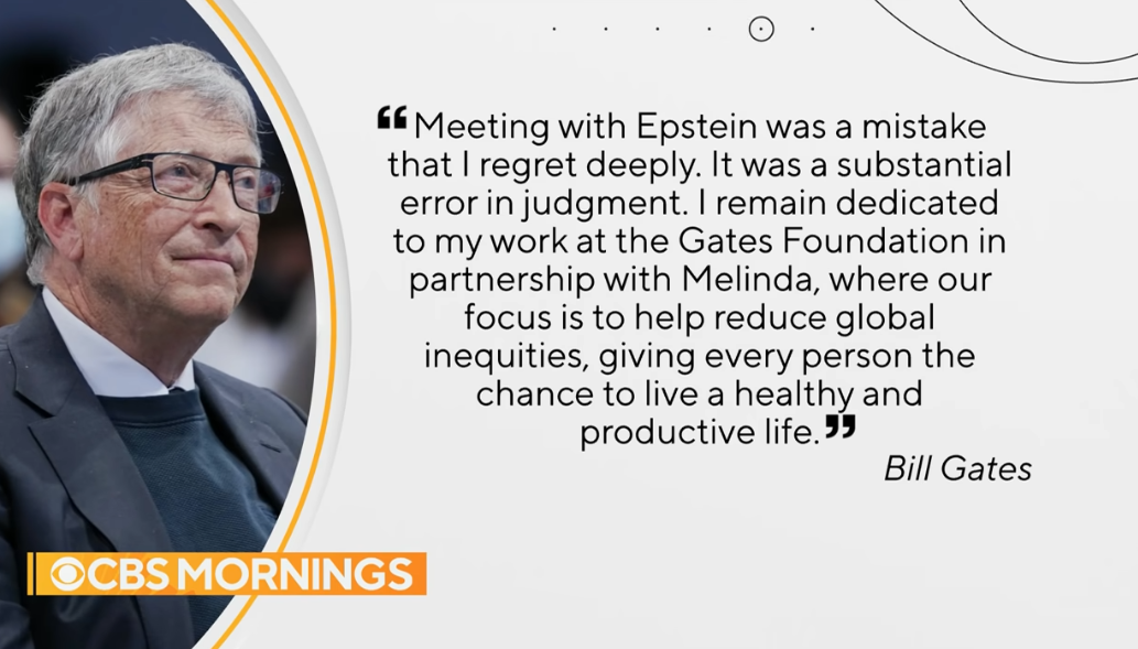 比尔盖茨痛数离婚：我确实出轨犯下大错，爱泼斯坦的事早该听她的