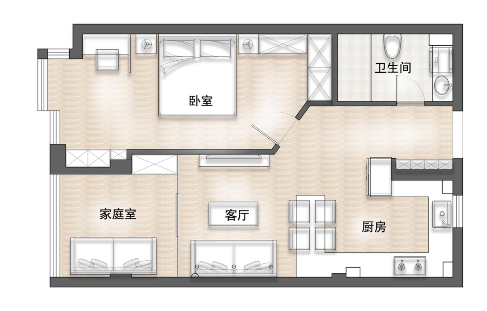 她60㎡小家，堪称“改造范本”，虽改动不大，但思路很值得学习