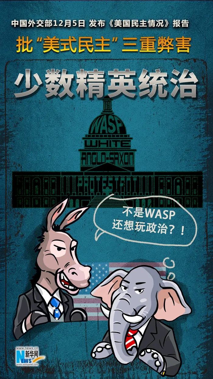 漫画|中国外交部批“美式民主”三重弊害