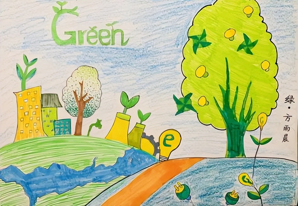 本文是一篇抒情性比较强的记叙文,这里的"绿色"有少部分代表了环保