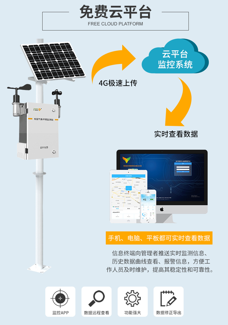 校园气象站将配备电子显示屏，可实时显示气象数据