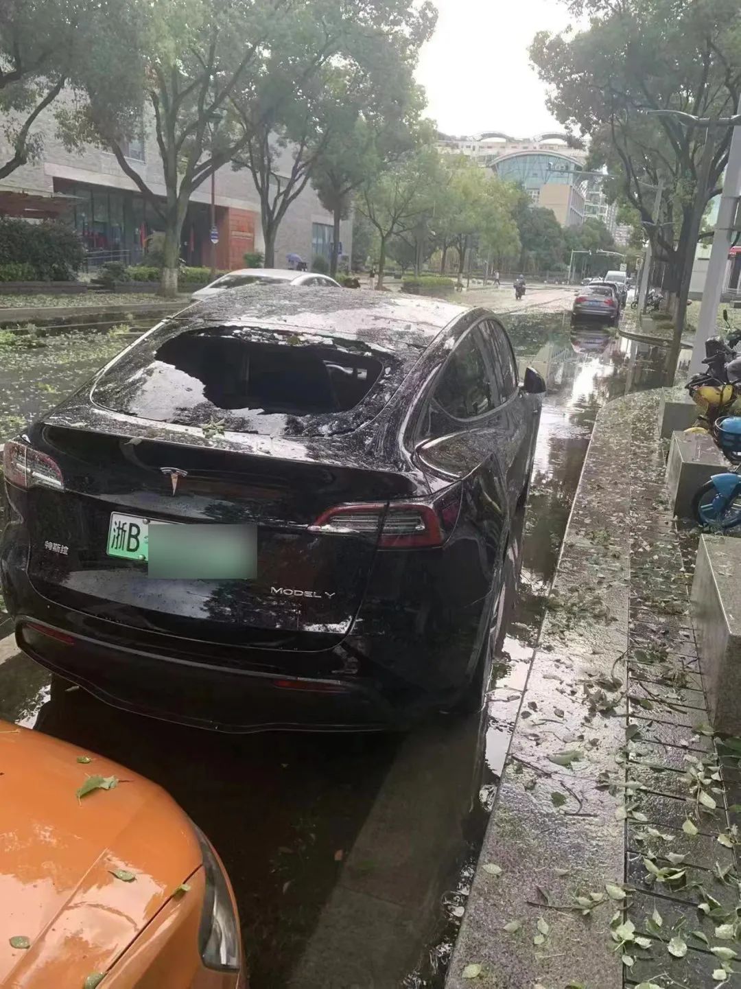 MADICO玻璃盾甲｜什么鬼？没有防护的特斯拉被砸成了“敞篷车”