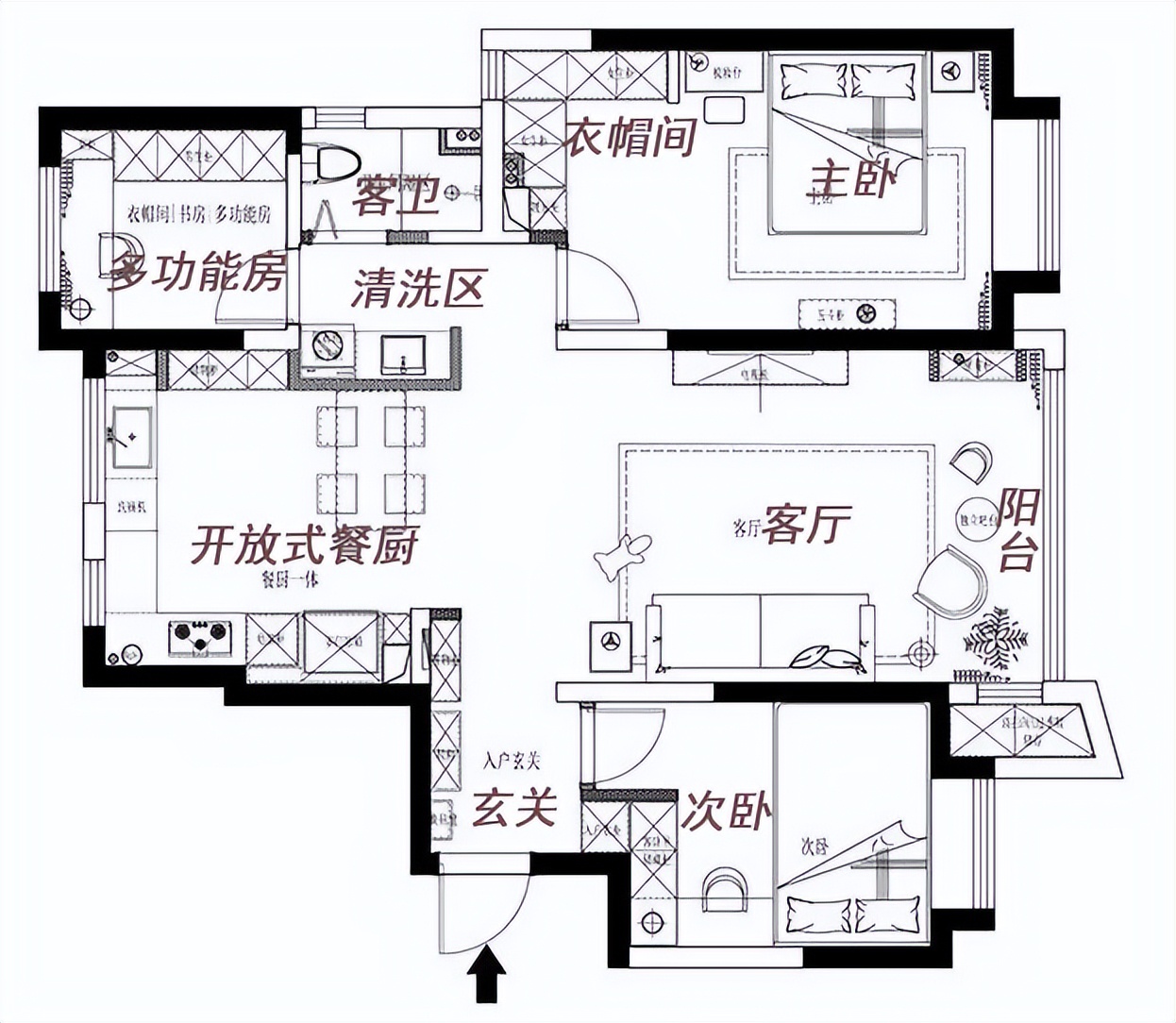 天津夫妻的115㎡新家，一入户就把我迷住了，装修高级大气，超美
