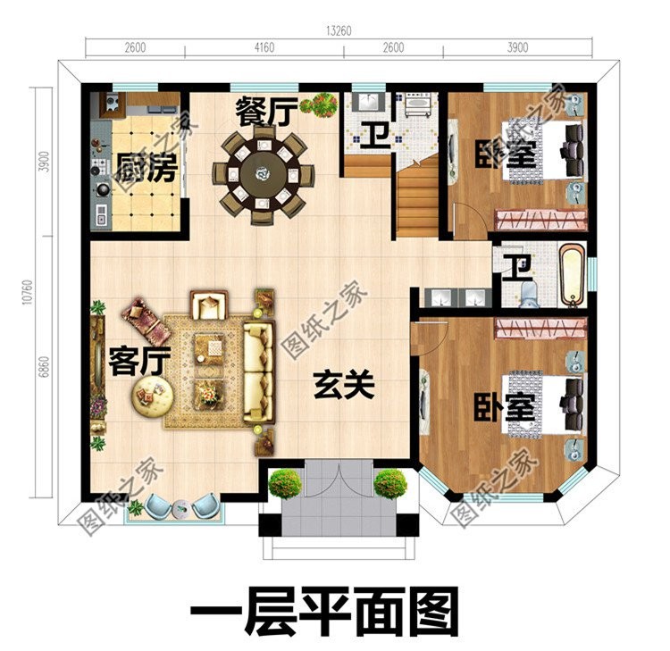 美式田园风别墅外观图片，真石漆搭配文化石热情洋溢