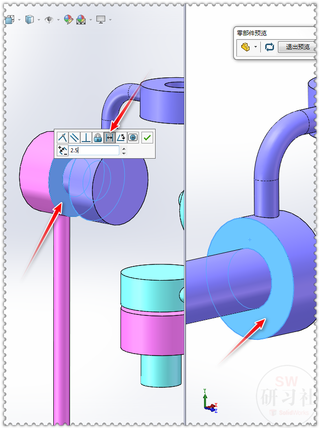 SolidWorks机器人俯仰机构，装配与运动过程