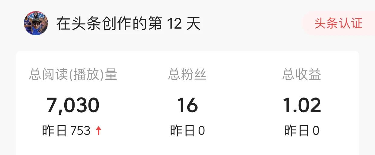 多少粉丝可以发篮球比赛的视频(在头条坚持原创视频第十二天，我的视频播放量、粉丝量与收益)