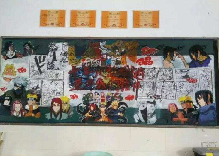 高中生“黑板报”走红，赤壁图画得栩栩如生，临摹得很形象